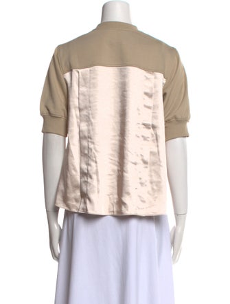 3.1 Phillip Lim Mock Neck Short Sleeve Crop Top