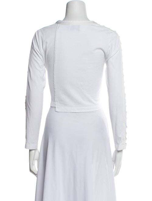 3.1 Phillip Lim Crew Neck Three-Quarter Sleeve Crop Top