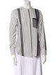 3.1 Phillip Lim Striped Mock Neck Button-Up Top