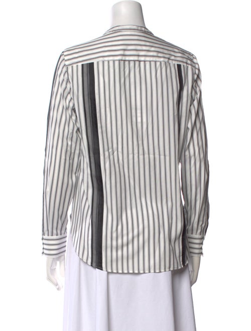 3.1 Phillip Lim Striped Mock Neck Button-Up Top