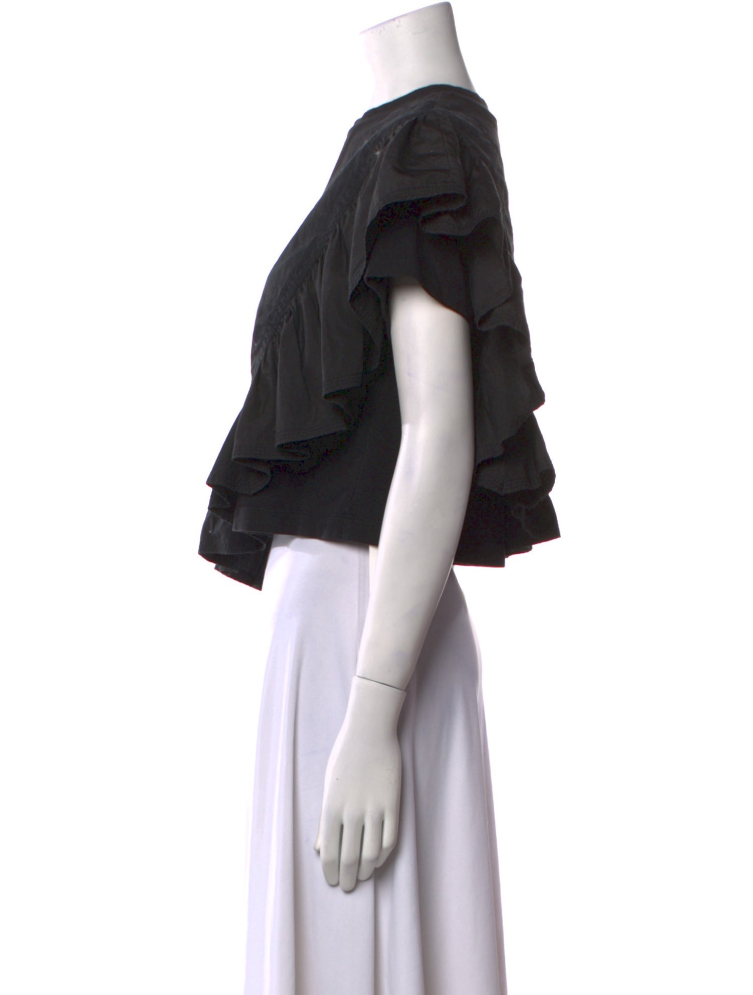 3.1 Phillip Lim Crew Neck Short Sleeve Crop Top