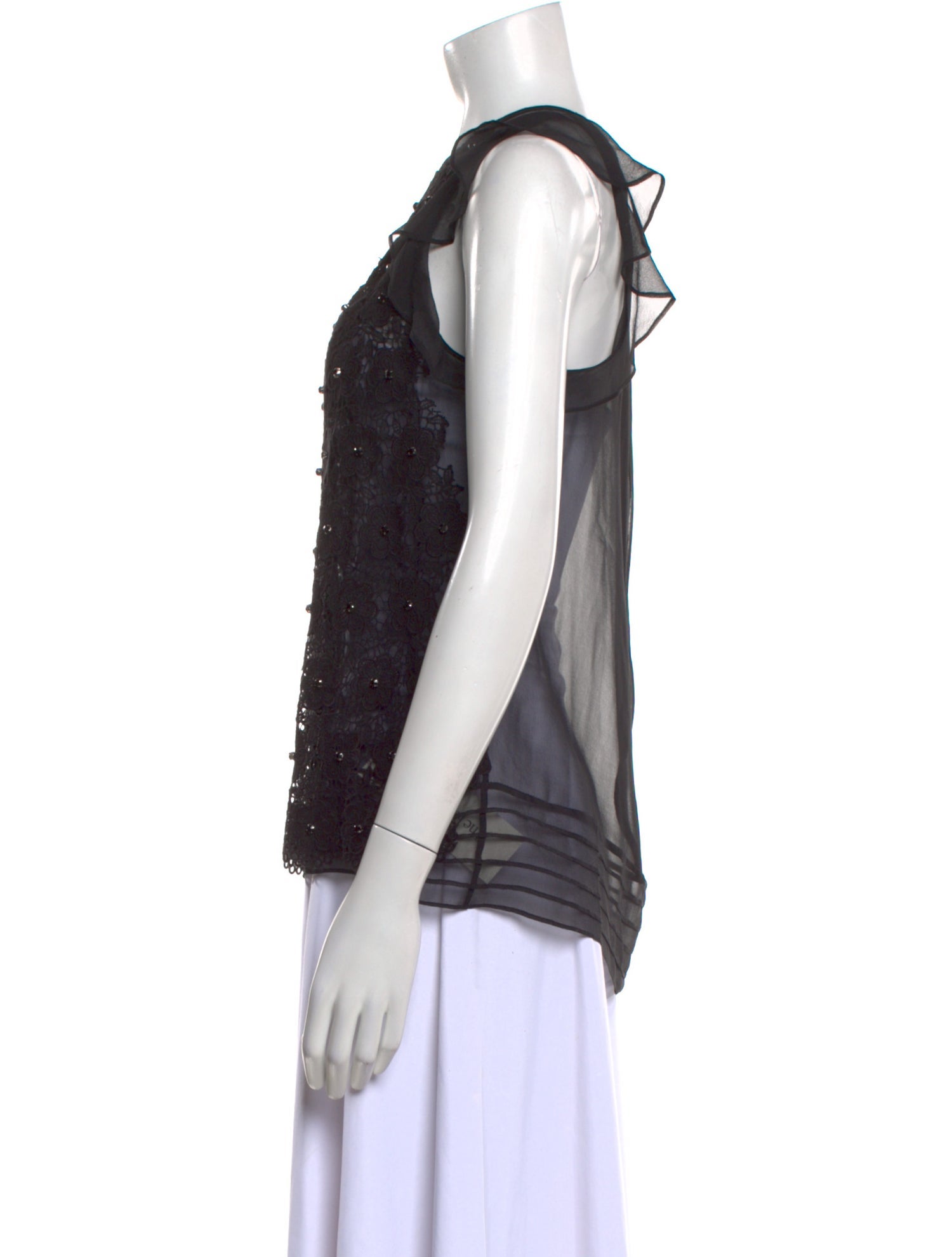 3.1 Phillip Lim Silk Lace Pattern Top