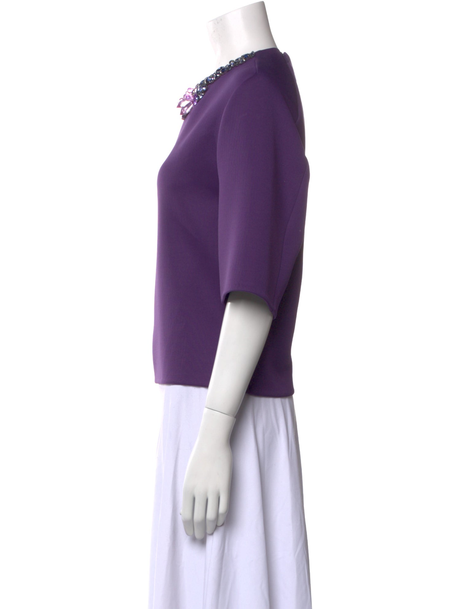 3.1 Phillip Lim Crew Neck Three-Quarter Sleeve Top