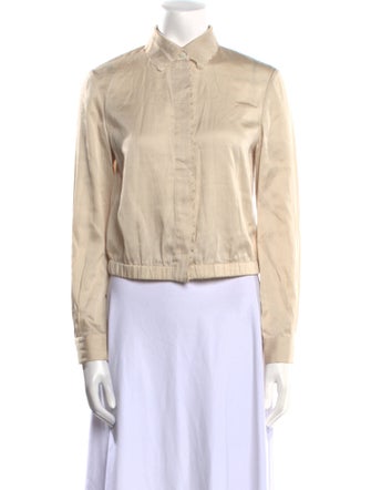 3.1 Phillip Lim Mock Neck Long Sleeve Button-Up Top