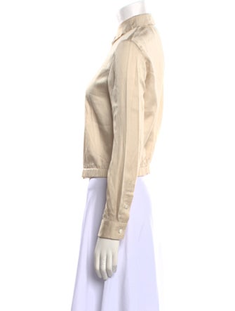 3.1 Phillip Lim Mock Neck Long Sleeve Button-Up Top