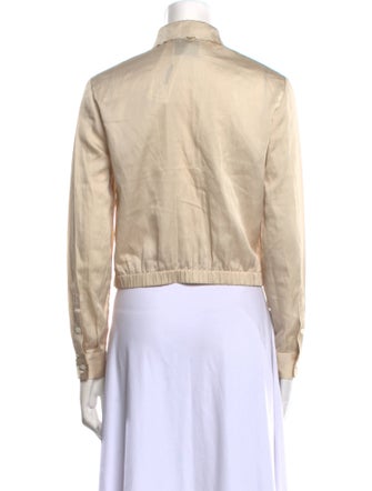 3.1 Phillip Lim Mock Neck Long Sleeve Button-Up Top