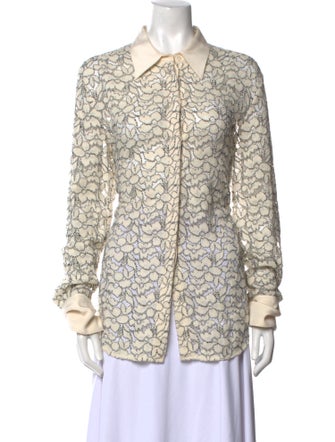 3.1 Phillip Lim Printed Long Sleeve Button-Up Top