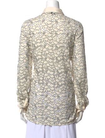3.1 Phillip Lim Printed Long Sleeve Button-Up Top