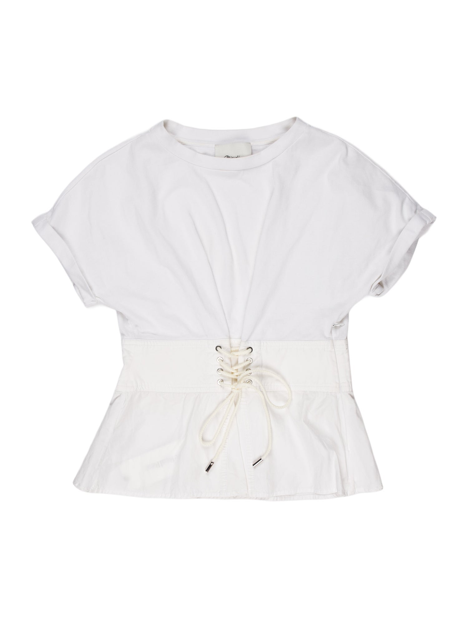 3.1 Phillip Lim Strapless Three-Quarter Sleeve Crop Top
