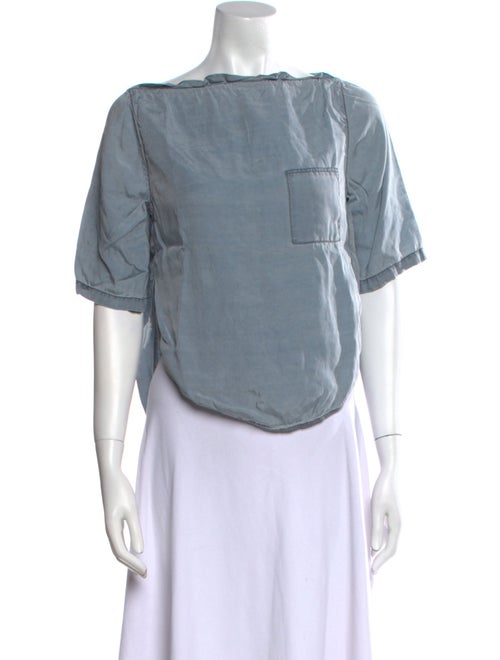 3.1 Phillip Lim Bateau Neckline Short Sleeve Crop Top