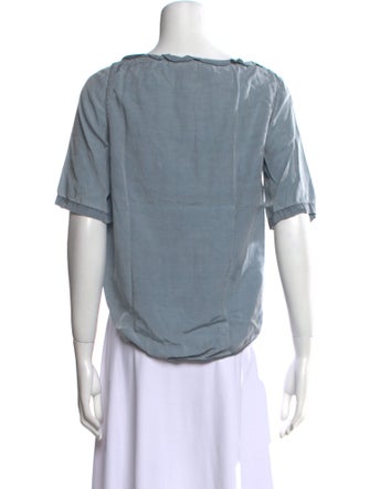 3.1 Phillip Lim Bateau Neckline Short Sleeve Crop Top