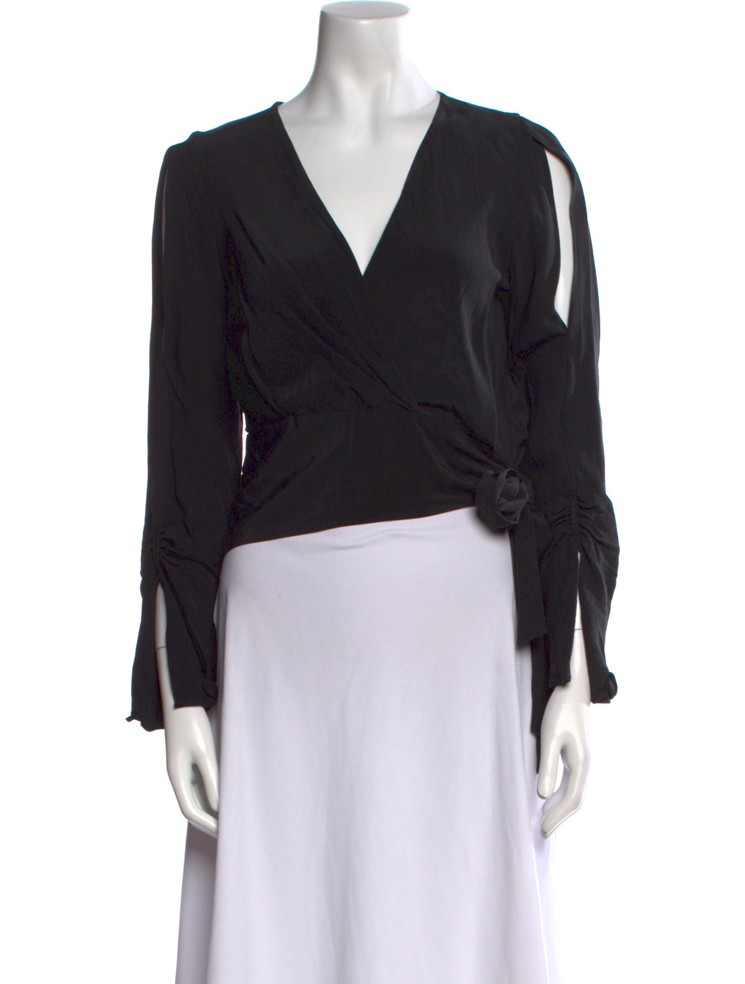 3.1 Phillip Lim Silk V-Neck Crop Top