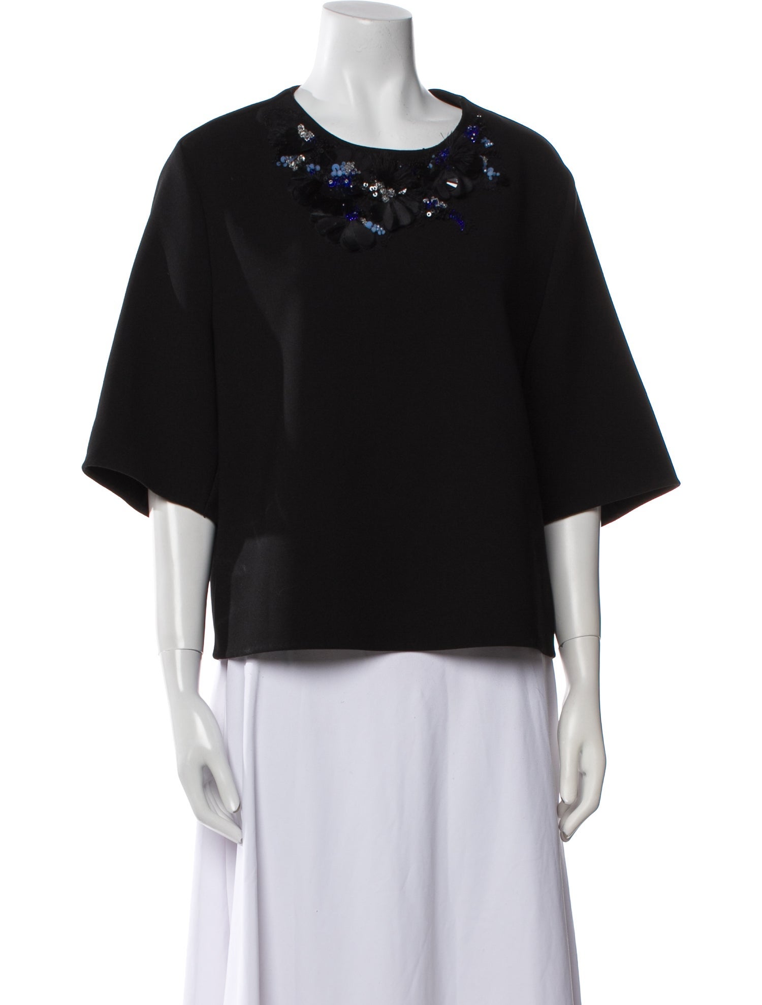 3.1 Phillip Lim Scoop Neck Three-Quarter Sleeve Top