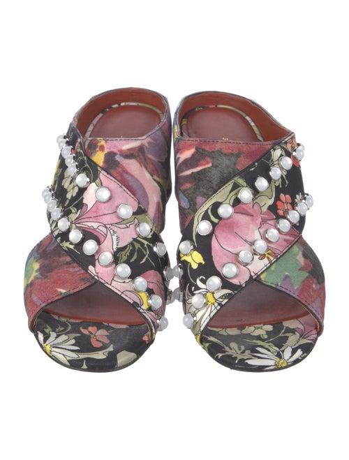 3.1 Phillip Lim Floral Print Studded Accents Slides