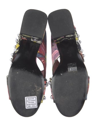 3.1 Phillip Lim Floral Print Studded Accents Slides