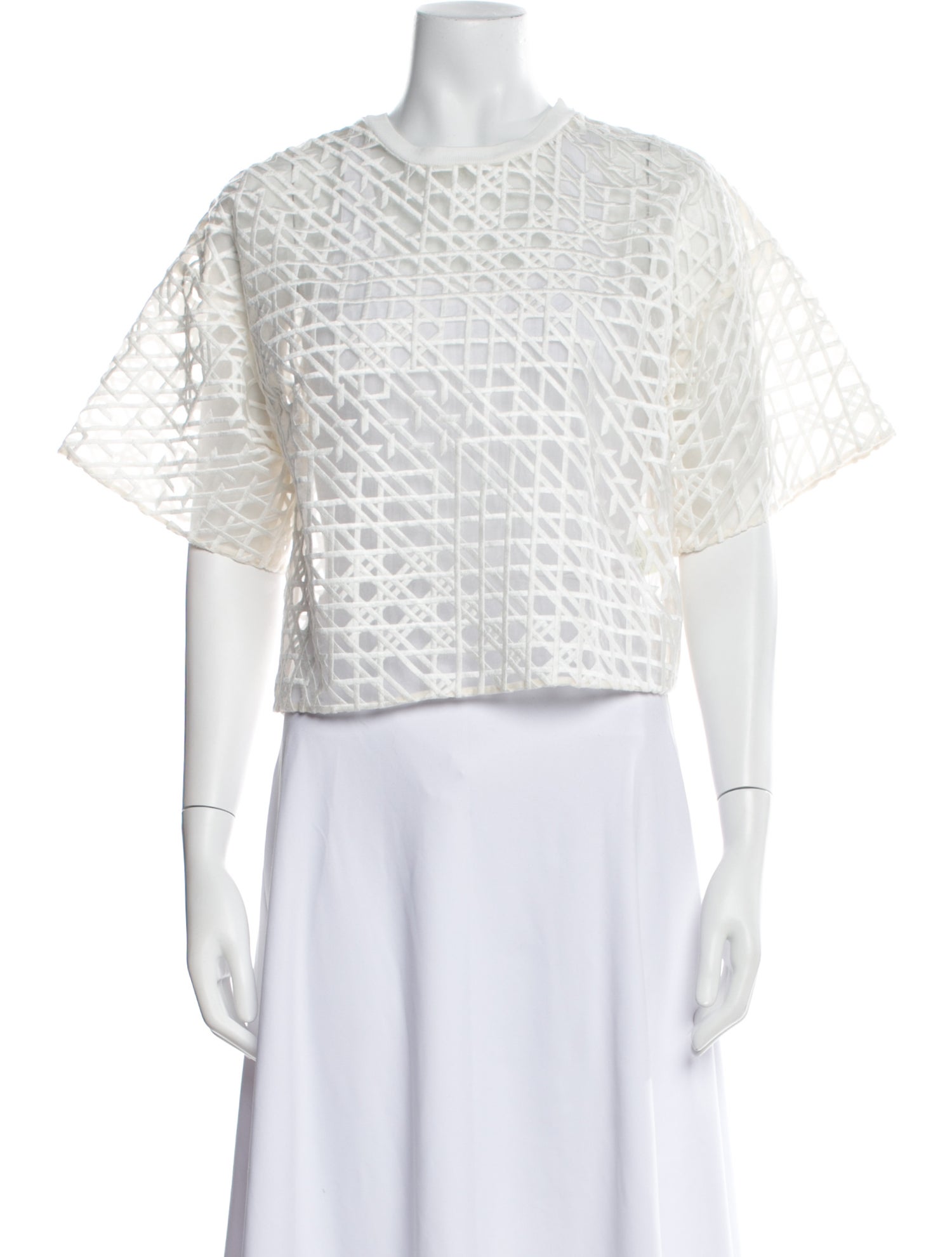 3.1 Phillip Lim Crew Neck Short Sleeve Crop Top