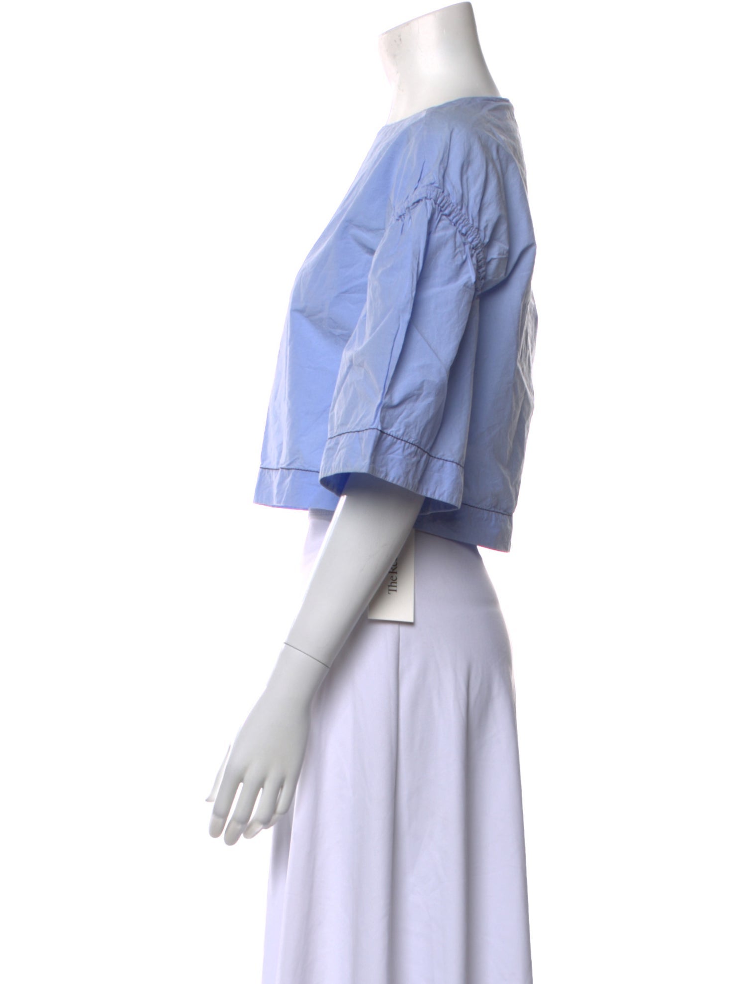 3.1 Phillip Lim Bateau Neckline Short Sleeve Crop Top