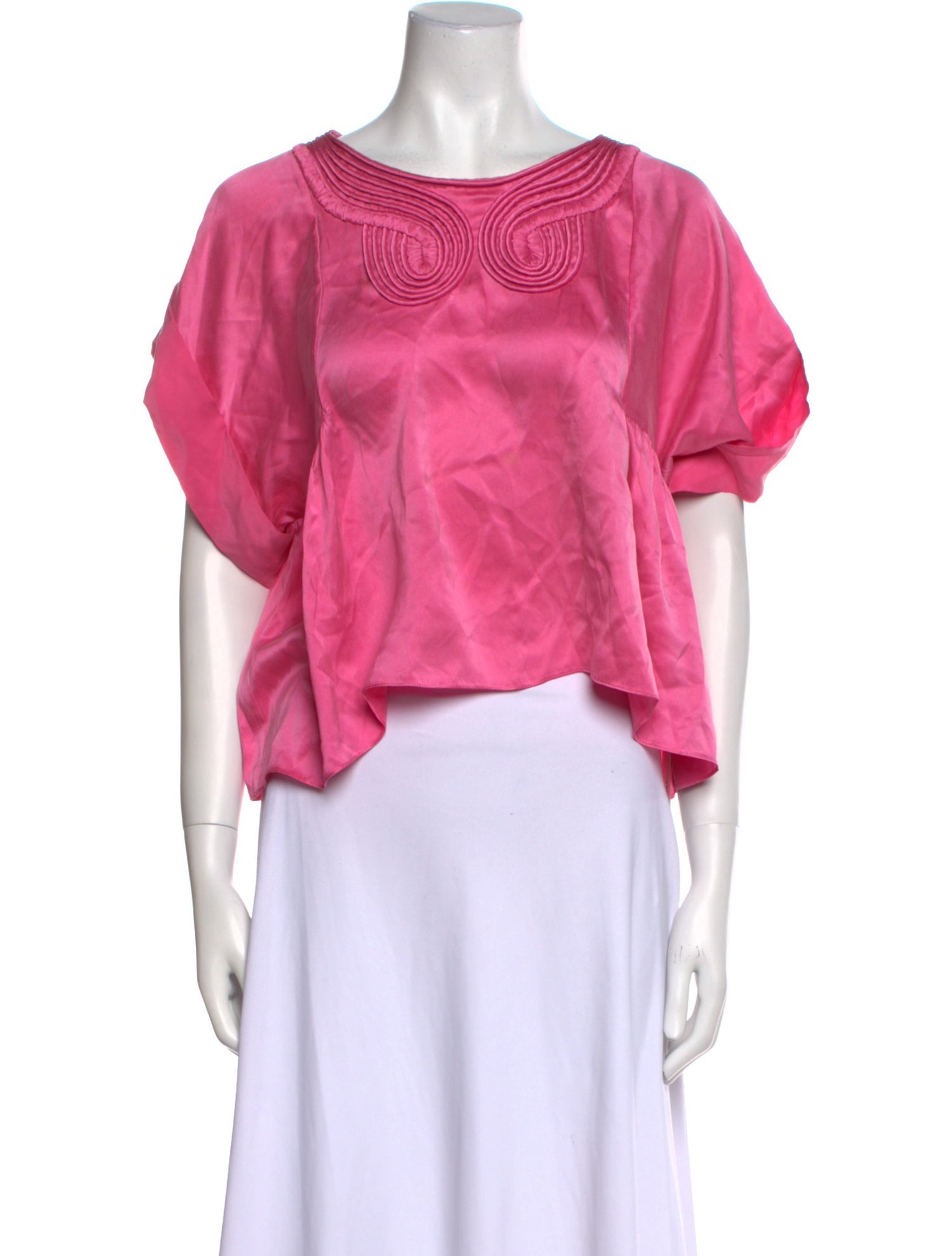 3.1 Phillip Lim Silk Bateau Neckline Crop Top