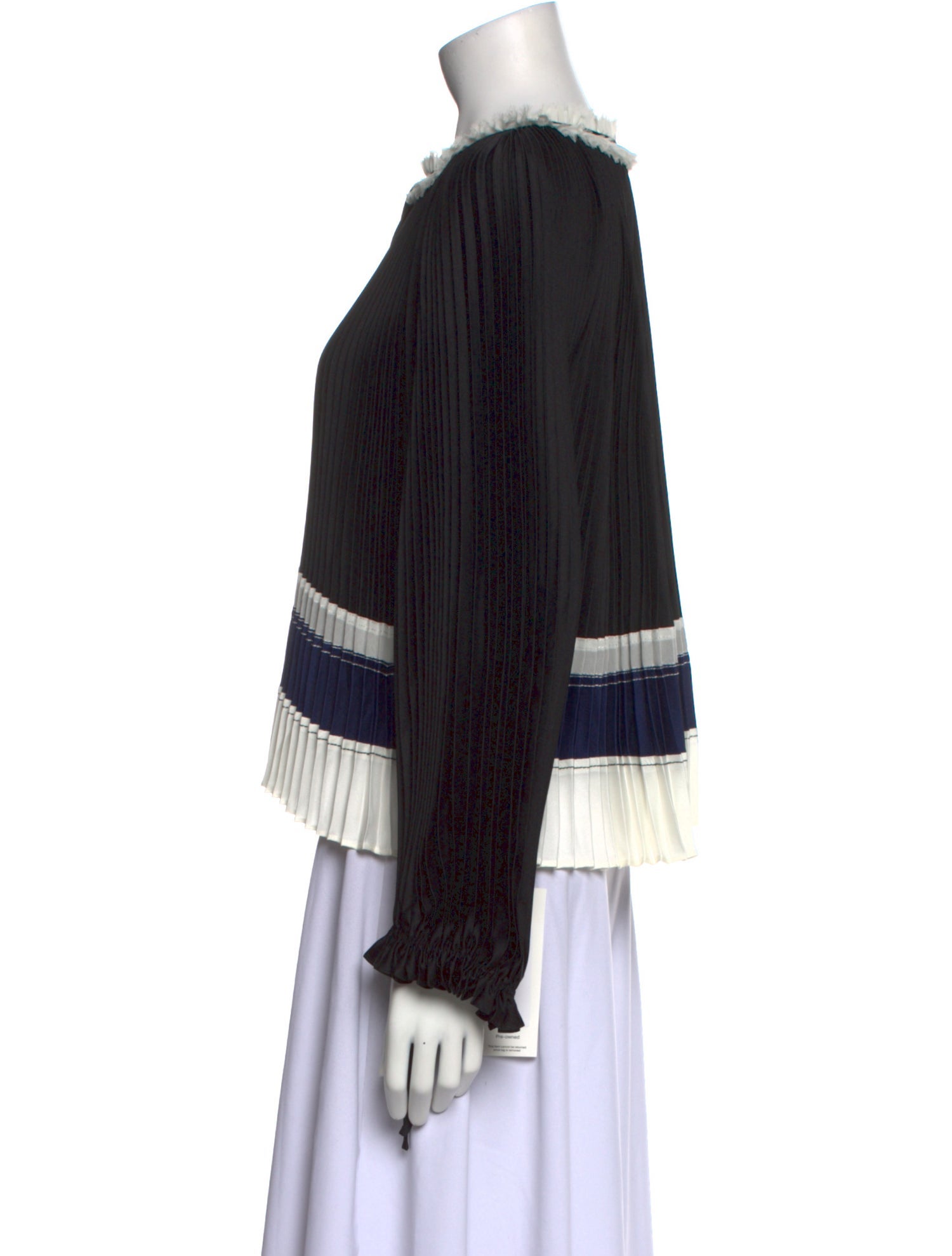 3.1 Phillip Lim Colorblock Pattern Crew Neck Blouse