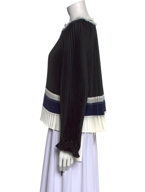 3.1 Phillip Lim Colorblock Pattern Crew Neck Blouse