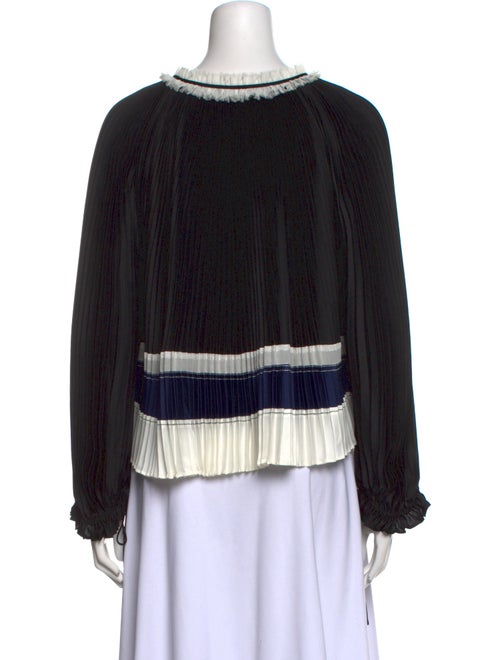 3.1 Phillip Lim Colorblock Pattern Crew Neck Blouse