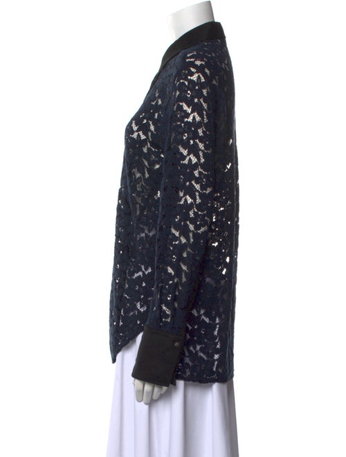 3.1 Phillip Lim Lace Pattern Long Sleeve Button-Up Top