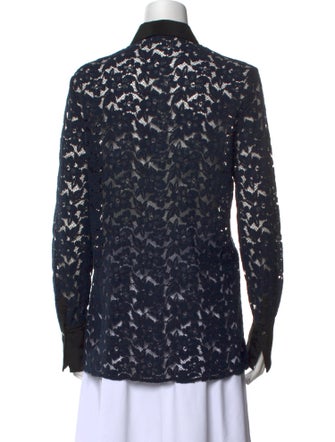 3.1 Phillip Lim Lace Pattern Long Sleeve Button-Up Top