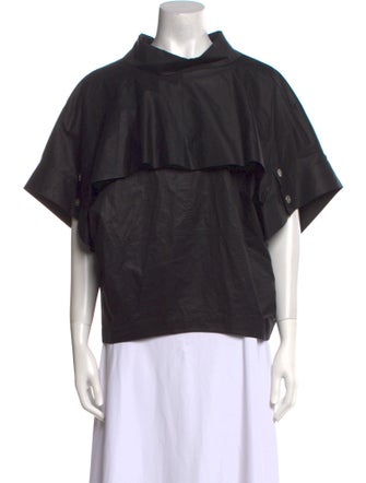 3.1 Phillip Lim Mock Neck Short Sleeve Blouse