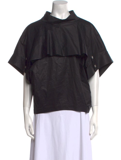3.1 Phillip Lim Mock Neck Short Sleeve Blouse