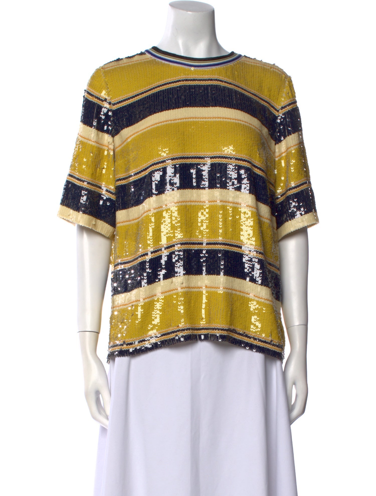 3.1 Phillip Lim Silk Striped T-Shirt