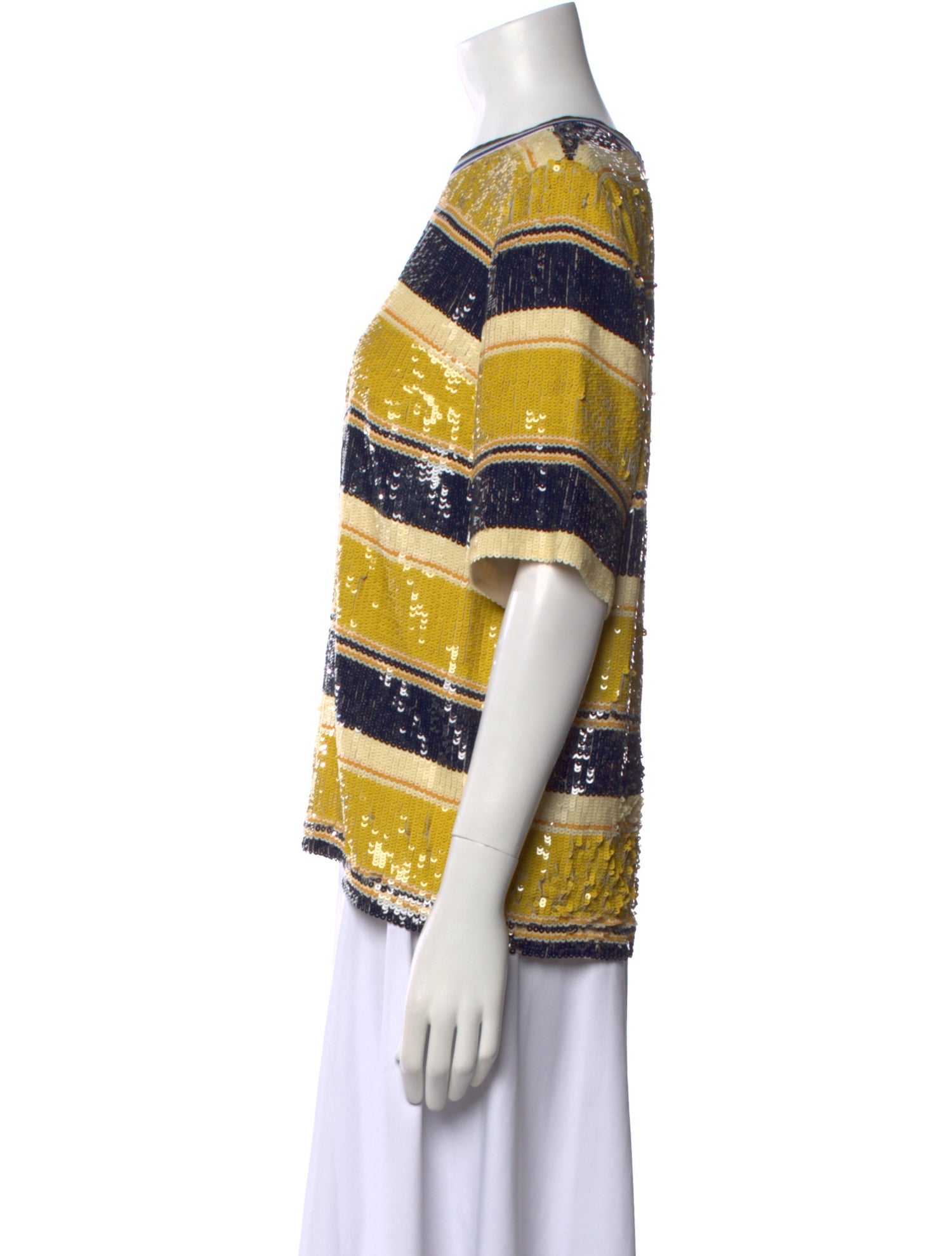 3.1 Phillip Lim Silk Striped T-Shirt