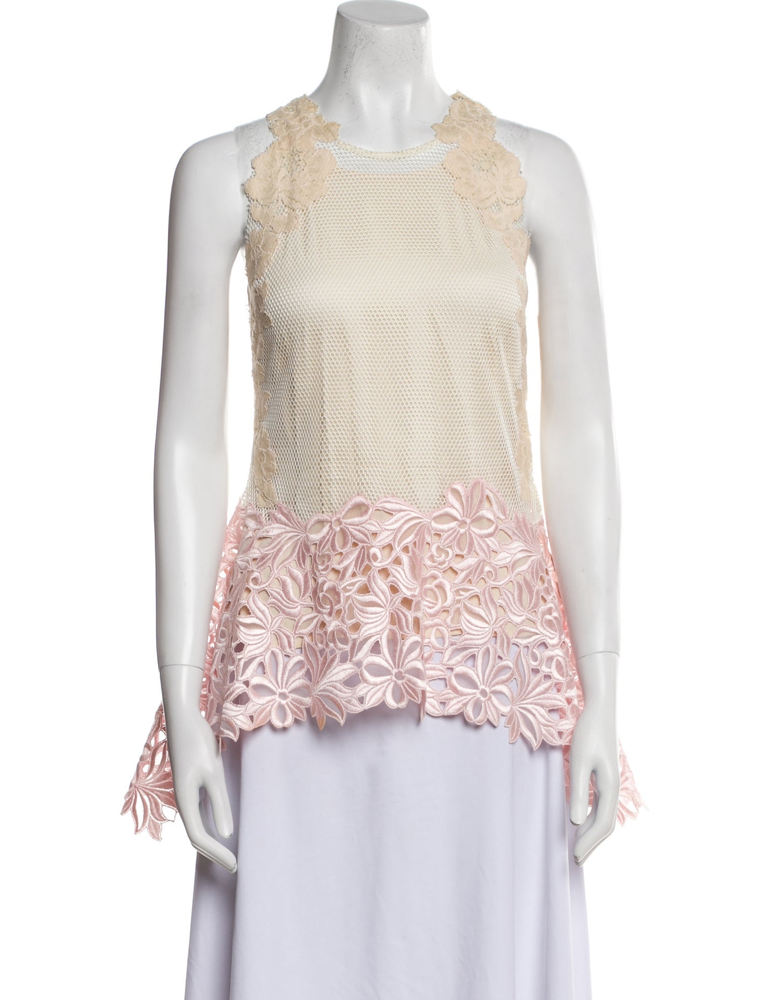 3.1 Phillip Lim Silk Lace Pattern Top