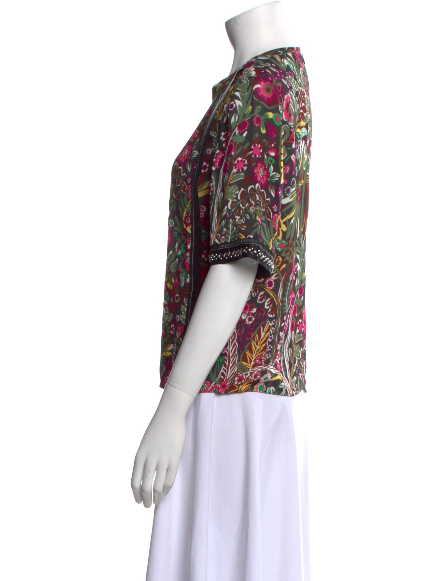 3.1 Phillip Lim Floral Print Crew Neck Blouse