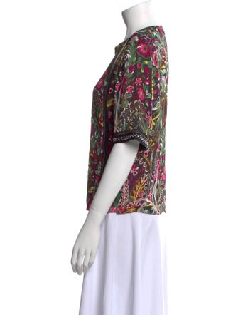 3.1 Phillip Lim Floral Print Crew Neck Blouse