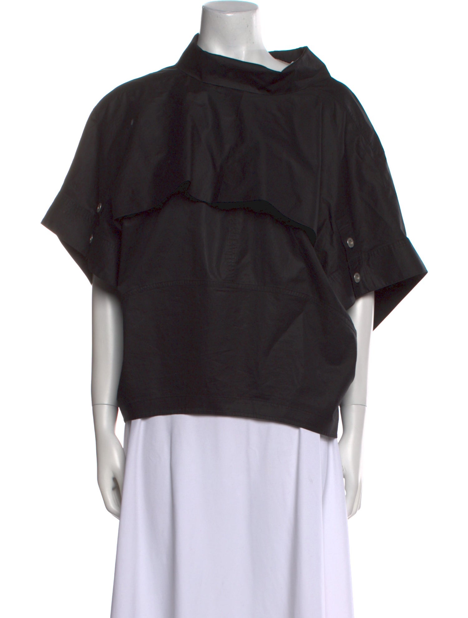 3.1 Phillip Lim Mock Neck Short Sleeve Blouse