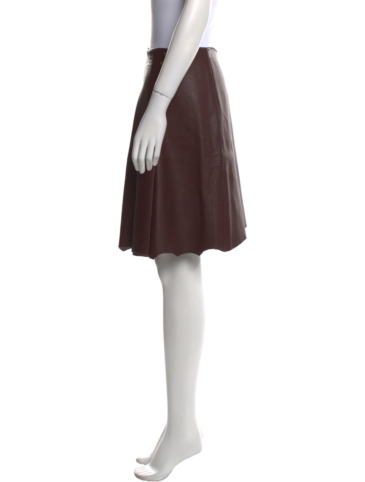 3.1 Phillip Lim Lamb Leather Knee-Length Skirt