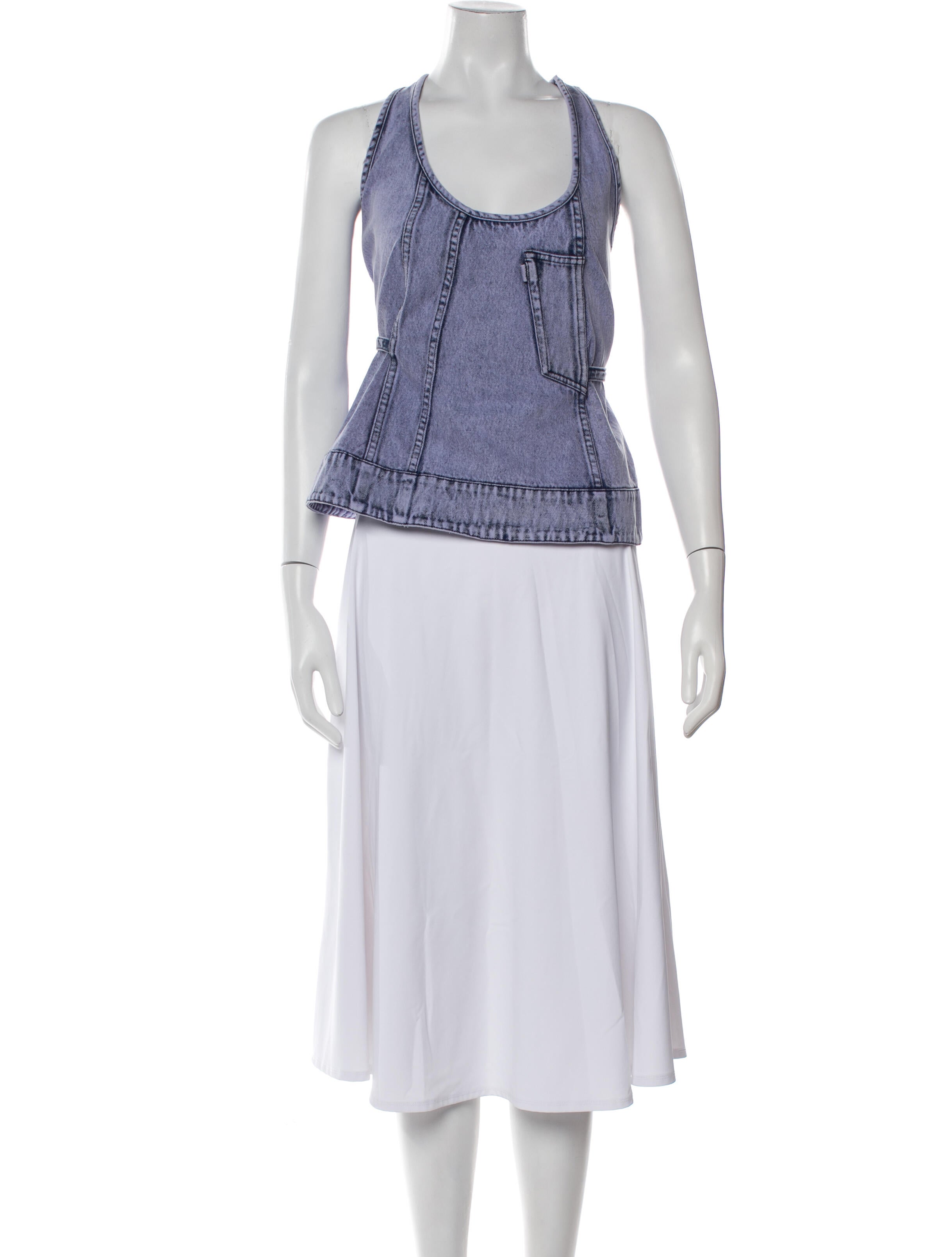 3.1 Phillip Lim Scoop Neck Sleeveless Crop Top