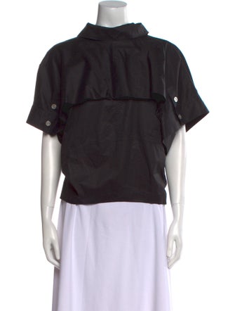 3.1 Phillip Lim Mock Neck Short Sleeve Blouse