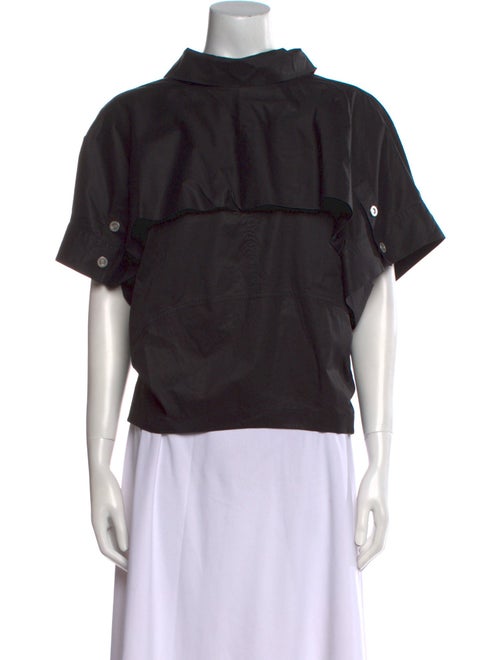 3.1 Phillip Lim Mock Neck Short Sleeve Blouse