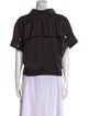 3.1 Phillip Lim Mock Neck Short Sleeve Blouse