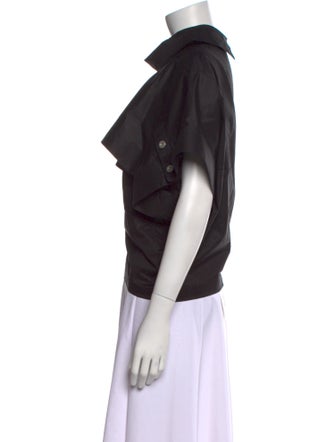 3.1 Phillip Lim Mock Neck Short Sleeve Blouse