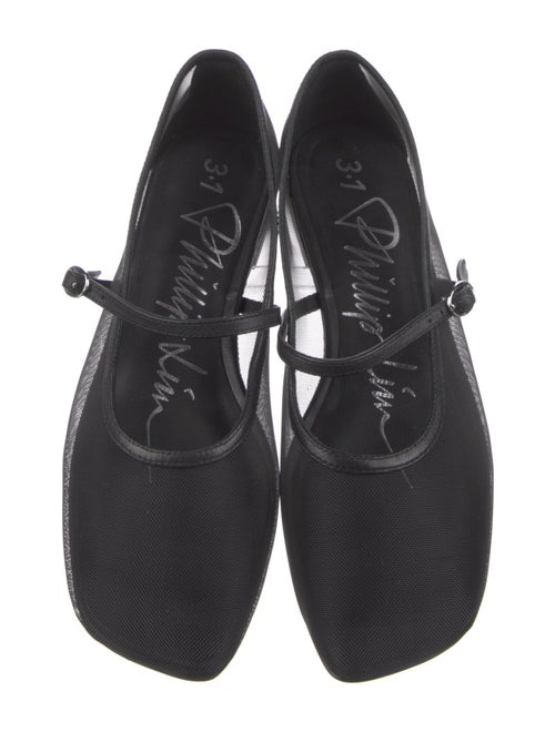 3.1 Phillip Lim Mesh Leather Trim Embellishment Mary Jane Flats
