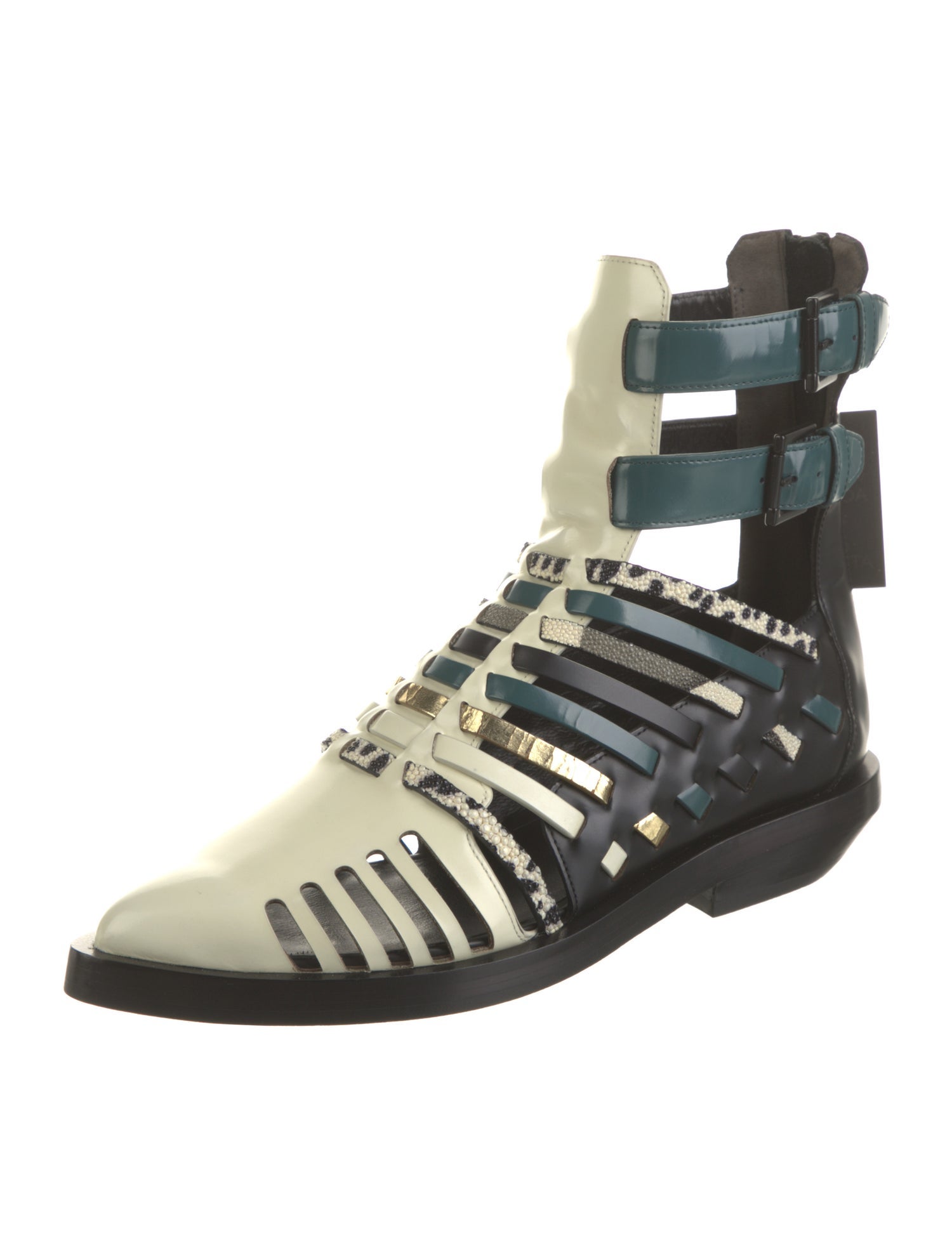 3.1 Phillip Lim Leather Colorblock Pattern Boots w/ Tags