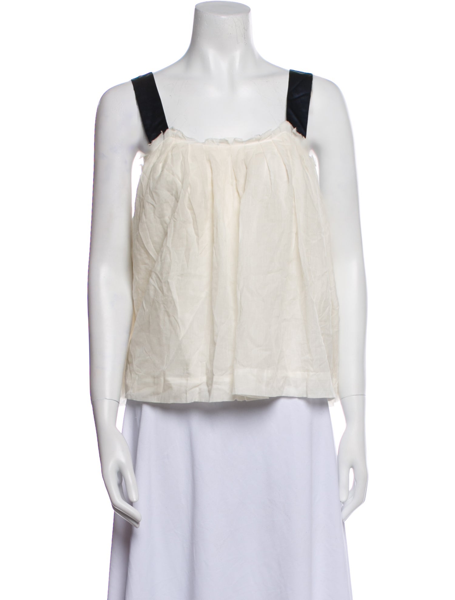 3.1 Phillip Lim Square Neckline Sleeveless Crop Top