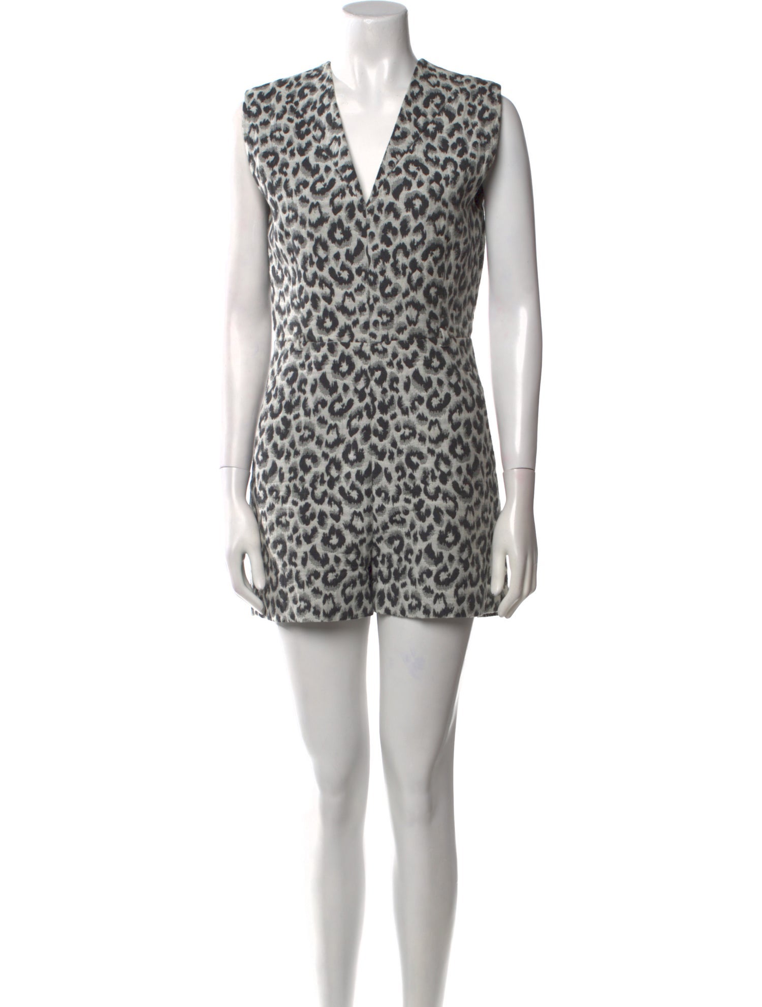 3.1 Phillip Lim Animal Print V-Neck Romper