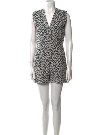 3.1 Phillip Lim Animal Print V-Neck Romper