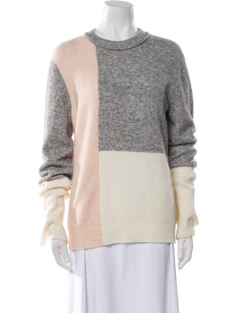 3.1 Phillip Lim Colorblock Pattern Crew Neck Sweater