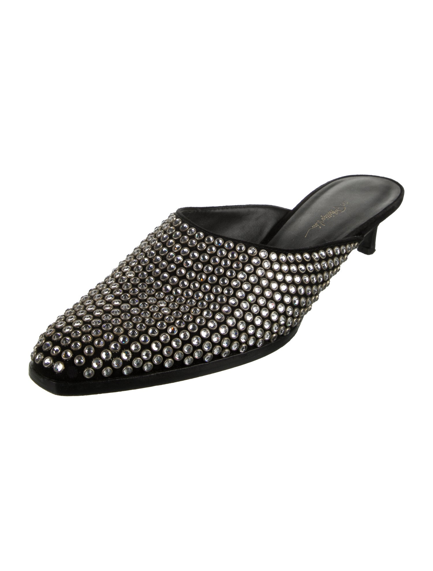 3.1 Phillip Lim Suede Crystal Embellishments Mules