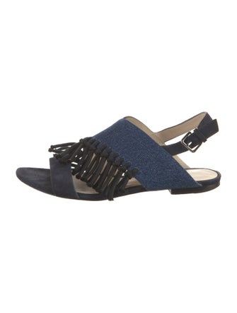 3.1 Phillip Lim Suede Fringe Trim Accent Slingback Sandals