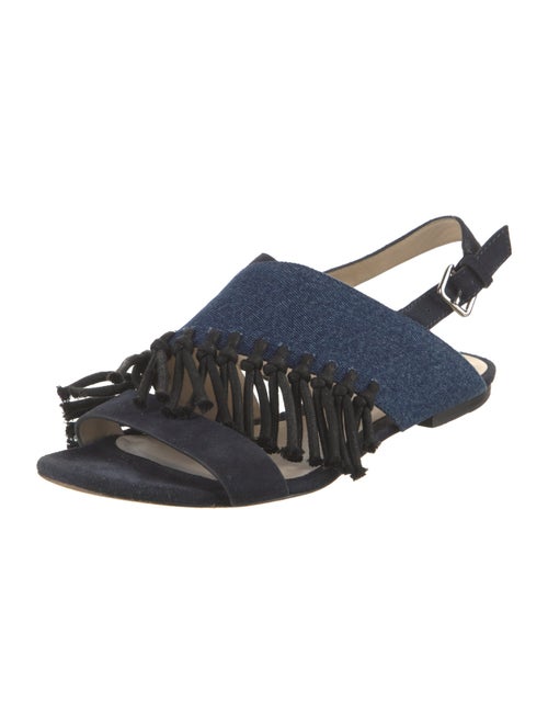 3.1 Phillip Lim Suede Fringe Trim Accent Slingback Sandals